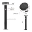 LED napelemes kerti lámpa TERION szürkületérzékelővel, 12,5 x 12,5 x 50 cm