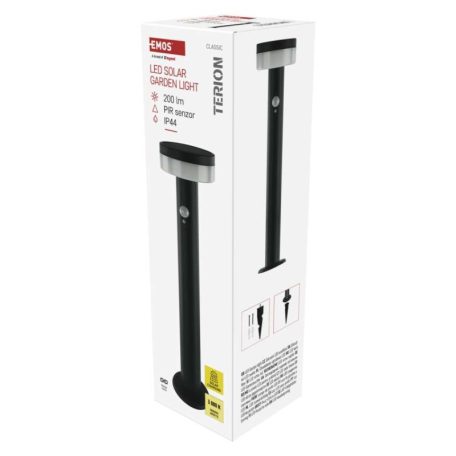 LED napelemes kerti lámpa TERION szürkületérzékelővel, 12,5 x 12,5 x 50 cm