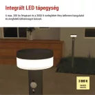 LED napelemes kerti oszloplámpa TERION szürkületérzékelővel, 12,5 x 12,5 x 80 cm