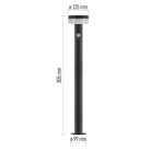 LED napelemes kerti oszloplámpa TERION szürkületérzékelővel, 12,5 x 12,5 x 80 cm