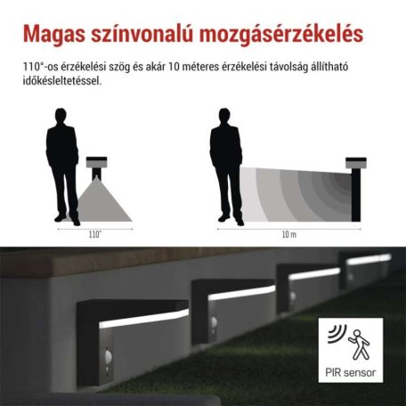 LED napelemes kerti fali lámpa VEREA szürkületérzékelővel, 10,7 x 15,4 x 13 cm