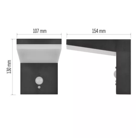 LED napelemes kerti fali lámpa VEREA szürkületérzékelővel, 10,7 x 15,4 x 13 cm