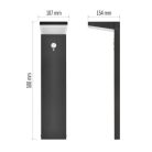 LED napelemes kerti fali lámpa VEREA szürkületérzékelővel, 10,7 x 15,4 x 50 cm