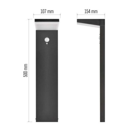 LED napelemes kerti fali lámpa VEREA szürkületérzékelővel, 10,7 x 15,4 x 50 cm