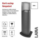 Kerti oszloplámpa LANA, 15,3 x 13,3 x 45 cm, 1 x E27, 25 W