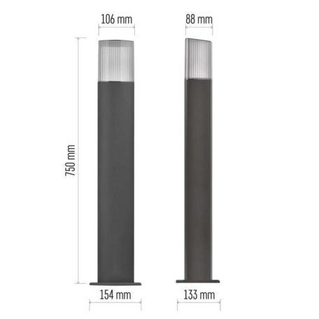 Kerti oszloplámpa LANA, 15,4 x 13,3 x 75 cm, 1 x E27, 25 W