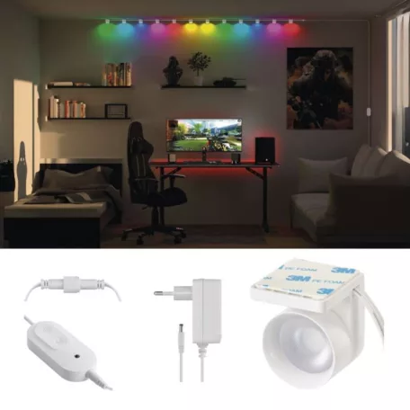 GoSmart LED reflektor - 255 cm-es lánc, 12 rész, 7 W, RGBIC+CCT, dimmelhető, WiFi