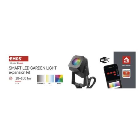 GoSmart kültéri LED spotlámpa, bővítő készlet, 1 darab, 1,5 W, RGBIC dimmelhető, WiFi