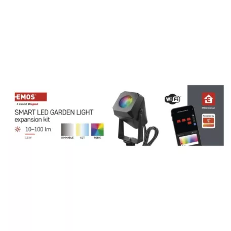 GoSmart kültéri LED spotlámpa, bővítő készlet, 1 darab, 1,5 W, RGBIC dimmelhető, WiFi