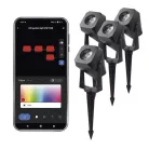 GoSmart kültéri LED spotlámpa, kezdő készlet, 4 darab, 7 W, RGBIC dimmelhető, WiFi