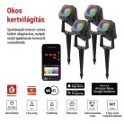 GoSmart kültéri LED spotlámpa, kezdő készlet, 4 darab, 7 W, RGBIC dimmelhető, WiFi