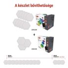 GoSmart LED-es lámpatest Hexagon, indító készlet, 10 rész, 19 W, RGBIC dimmelhető, WiFi