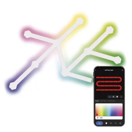GoSmart LED lámpatest Lines fehér, 9 részből álló, 34 W, RGBIC dimmelhető, WiFi