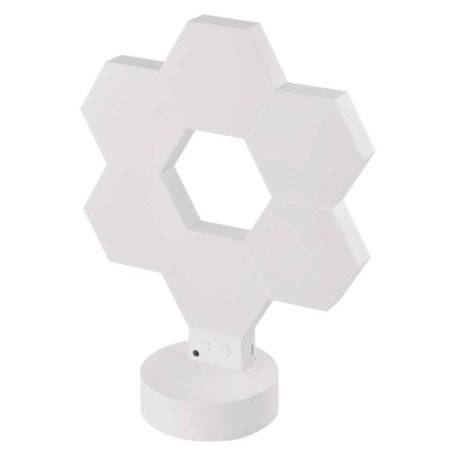 GoSmart LED asztali lámpa Hexagon fehér, 6 részből álló, RGBIC dimmelhető, WiFi