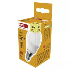   LED izzó Basic MINI GLOBE E14 / 8,8 W (60 W) / 806 lm / Meleg fehér