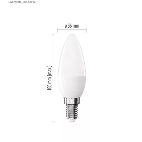 LED izzó Basic gyertya / E14 / 5,5 W (40 W) / 470 lm / Semleges fehér