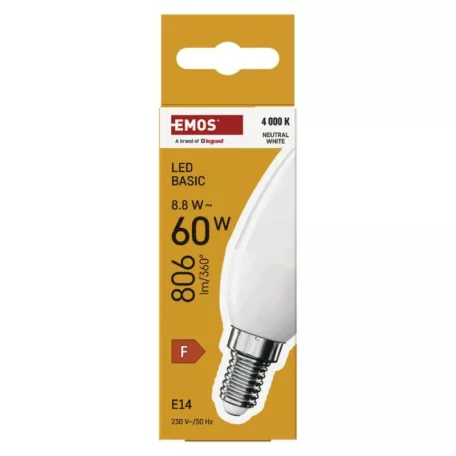 LED izzó Basic Candle E14 / 8,8 W (60 W) / 806 lm / Természetes fehér