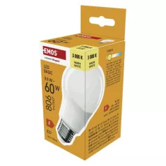   LED izzó Basic A60 / E27 / 8,8 W (60 W) / 806 lm / Meleg fehér