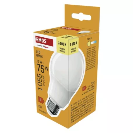 LED izzó Basic A60 / E27 / 11W (75 W) / 1055 lm / Meleg fehér
