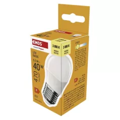   LED izzó Basic Mini Globe / E27 / 5,5 W (40 W) / 470 lm / Meleg fehér
