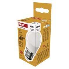   LED izzó Basic Mini Globe / E27 / 5,5 W (40 W) / 470 lm / Természetes fehér