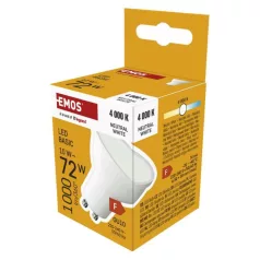   LED izzó Basic MR16 fehér/ GU10 / 10 W (72 W) / 1000 lm / Természetes fehér
