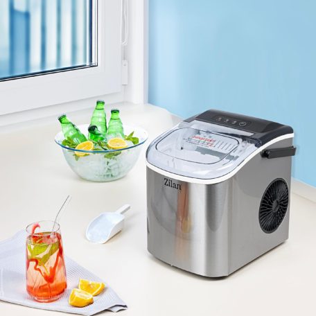 Zilan ZLN1177 jégkocka készítő, 95 W, 1,8 literes tartály, max. 15 kg napi kapacitás, öntisztító, rozsdamentes acél