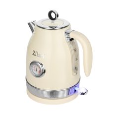   Zilan ZLN1184 retró vízforraló, 2200 W, 1,7 literes, hőmérsékletkijelzés, 360°-ban forgatható állvány, fehér