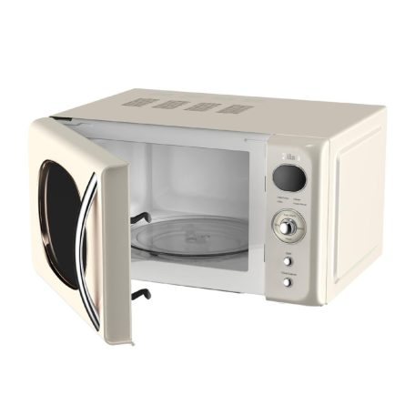 Zilan ZLN1245 retró mikrohullámú sütő, 700 W, 20 liter, 6 fokozat, LED kijelző, gyerekzár, elektronikus vezérlő, bézs