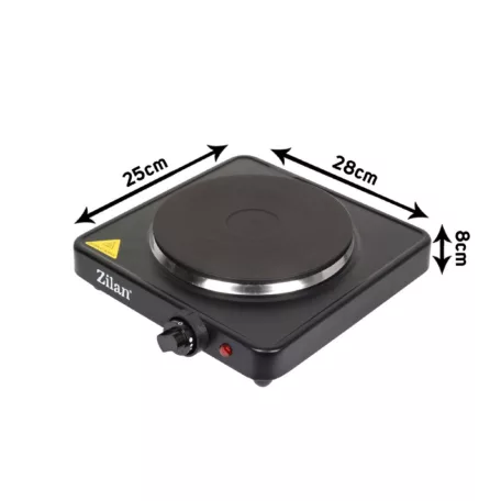 Zilan ZLN2174 elektromos főzőlap, 1500 W, 1 főzőlap, hőmérséklet szabályozó, fekete