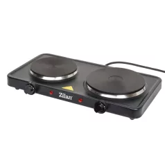   Zilan ZLN2181 elektromos főzőlap, 2500 W, 2 főzőlap, 2 db hőmérséklet szabályozó, fekete