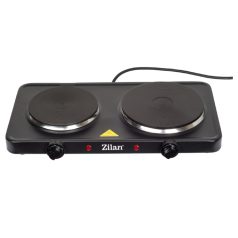   Zilan ZLN2181 elektromos főzőlap, 2500 W, 2 főzőlap, 2 db hőmérséklet szabályozó, biztonsági zár, fekete