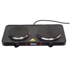   Zilan ZLN2181 elektromos főzőlap, 2500 W, 2 főzőlap, 2 db hőmérséklet szabályozó, fekete