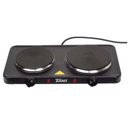 Zilan ZLN2181 elektromos főzőlap, 2500 W, 2 főzőlap, 2 db hőmérséklet szabályozó, fekete