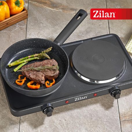 Zilan ZLN2181 elektromos főzőlap, 2500 W, 2 főzőlap, 2 db hőmérséklet szabályozó, biztonsági zár, fekete