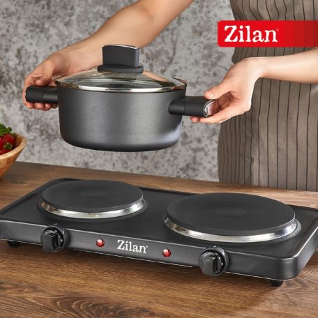 Zilan ZLN2181 elektromos főzőlap, 2500 W, 2 főzőlap, 2 db hőmérséklet szabályozó, biztonsági zár, fekete