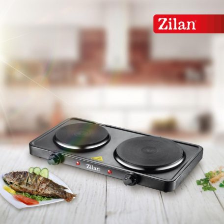 Zilan ZLN2181 elektromos főzőlap, 2500 W, 2 főzőlap, 2 db hőmérséklet szabályozó, biztonsági zár, fekete