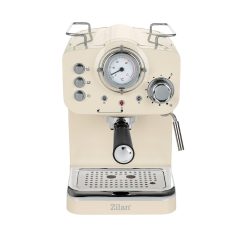   Zilan ZLN2992 retró eszpresszó kávéfőző, 1100 W, 15 bar, 1,25 liter kapacitás, tejhabosító, bézs