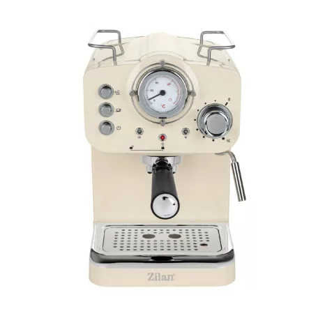 Zilan ZLN2992 retró eszpresszó kávéfőző, 1100 W, 15 bar, 1,25 liter kapacitás, tejhabosító, bézs