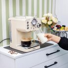 Zilan ZLN2992 retró eszpresszó kávéfőző, 1100 W, 15 bar, 1,25 liter kapacitás, tejhabosító, bézs