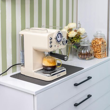 Zilan ZLN2992 retró eszpresszó kávéfőző, 1100 W, 15 bar, 1,25 liter kapacitás, tejhabosító, bézs