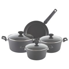   Zilan ZLN3277 edénykészlet, 7 db-os, tapadásmentes belső bevonat, 3 edény és 1 serpenyő, fekete színű