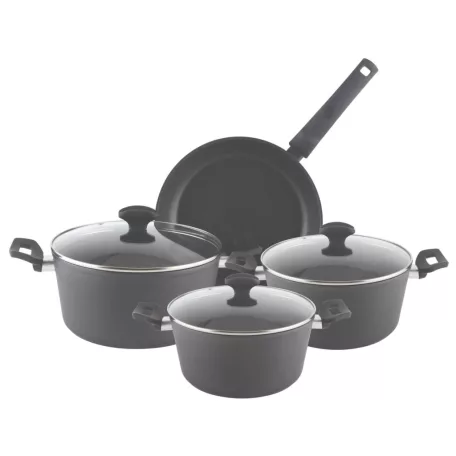 Zilan ZLN3277 edénykészlet, 7 db-os, tapadásmentes belső bevonat, 3 edény és 1 serpenyő, fekete színű