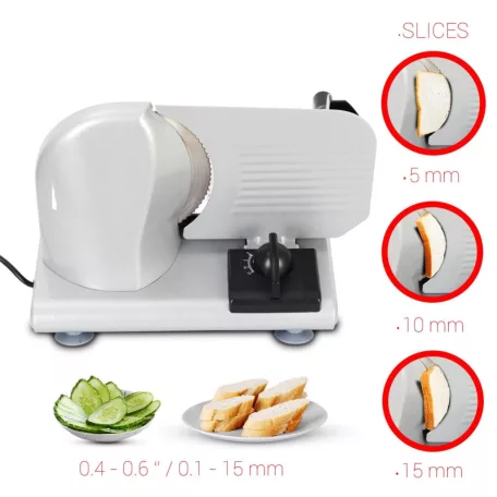 Zilan ZLN3376 szeletelőgép, 150 W, 190 mm-es forgókés, állítható szeletelési vastagság, biztonságos kivitel