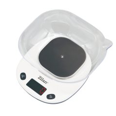   Zilan ZLN7880 tálas konyhai mérleg, max. 5kg, 1000 ml-es tál, LCD kijelző, elemes tápellátás