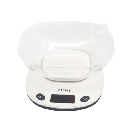 Zilan ZLN7880 tálas konyhai mérleg, max. 5kg, 1000 ml-es tál, LCD kijelző, elemes tápellátás