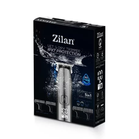 Zilan ZLN8641 Okeanos szakállvágó, 4 féle fésű, vízálló, LED kijelző, vezetékes és vezeték nélküli használat