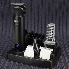   Zilan ZLN8672 Zeus haj- és testszőrnyíró készlet, rozsdamentes acél penge, 15 féle tartozék fej, LED kijelző, alumínium ház