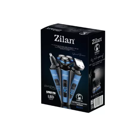 Zilan ZLN8726 Aion borotva és trimmelő, vízálló kivitel, rozsdamentes acél pengék, akkumulátoros működés, LED kijelző