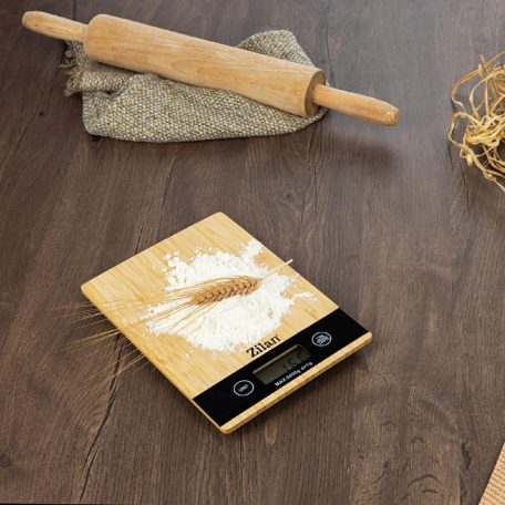 Zilan ZLN8989 konyhai mérleg, max. 5kg, LCD kijelző, 5 féle mértékegység, elemes tápellátás